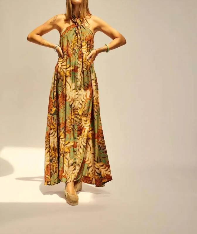 Stylish Women's Garments Astrid Dress In Jungle Print Moss Green