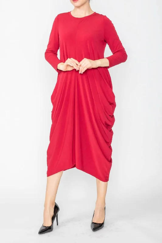Women's Apparel Calling Cabo Dress In Wine