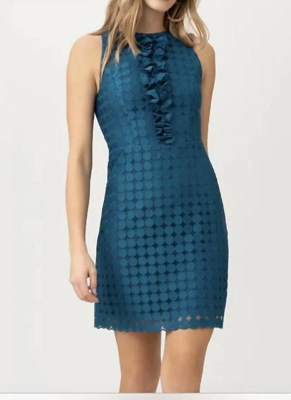 Latest Fashion Battery Park Dress In Teal