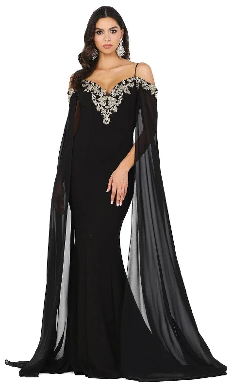Classic Women's Fashion Dancing Queen 4025 - Cape Sleeve Beaded Appliqued Prom Gown Classic Women's Fashion Dancing Queen 4025 - Cape Sleeve Beaded Appliqued Prom Gown