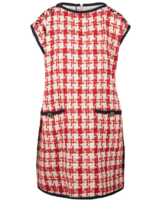 Hot Picks Gucci Graphic Tweed Wool Dress