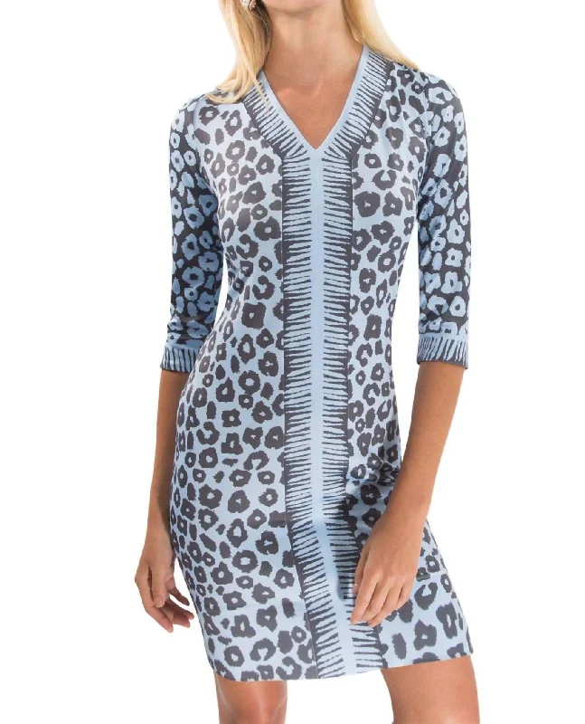 Unleash Your Trendy Side Border Town Dress In Wildcat Chrbl
