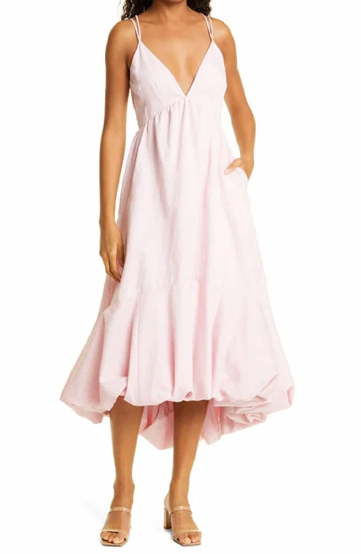 Trendy Attire For Her Sofia Stripe Effie Dress In Pink Quartz