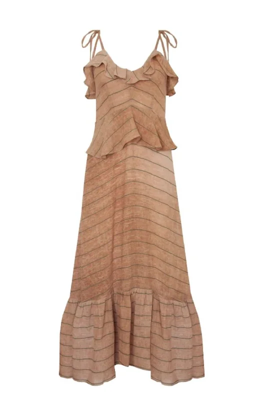 Women's Office Outfit Women's Jamison Dress In Tan Stripe