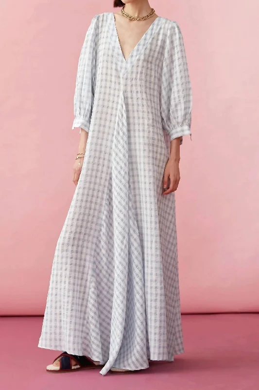 Women's Stylish Casual Garments Fennie Dress In Blue Check