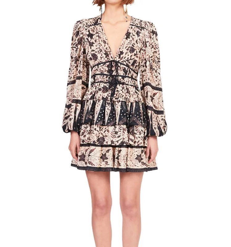 Flowy Fabric Nina Dress In Plumeria