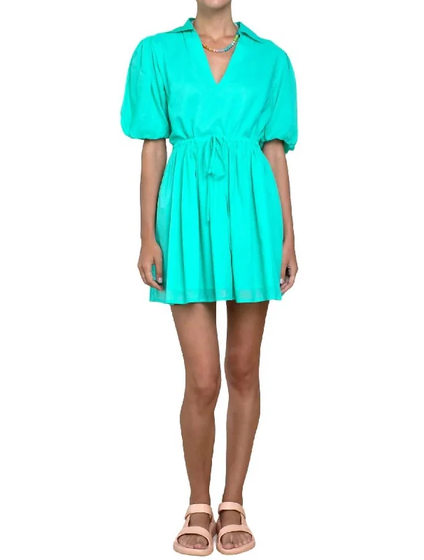 Vintage Elegance Daphne Dress In Caribbean Green