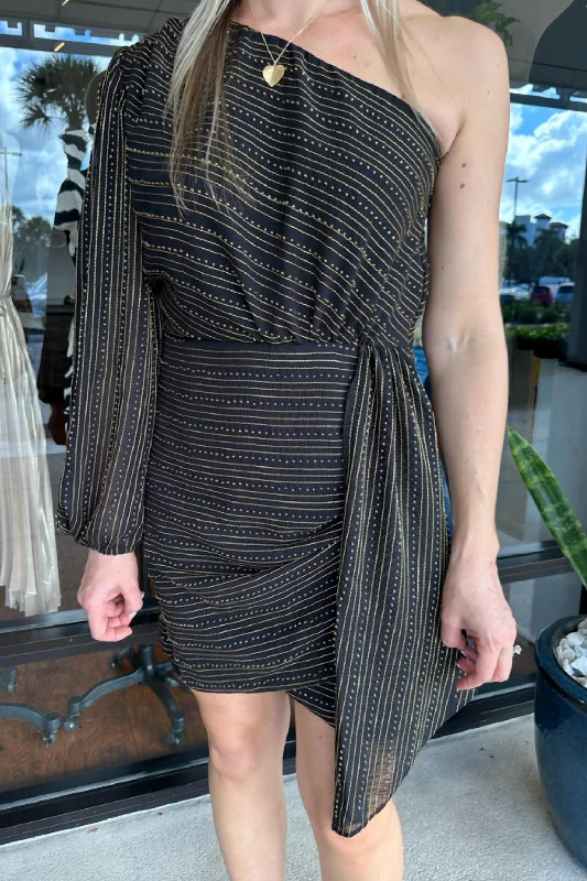 Chic & Cozy Collection Sadie Dress In Black/gold