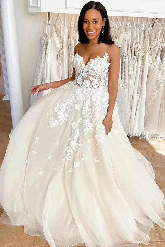 Fashion Forward Roycebridal Tulle A-line Sweetheart Spaghetti Straps Lace Wedding Dress, Bridal Gown, MW767 Fashion Forward Roycebridal Tulle A-line Sweetheart Spaghetti Straps Lace Wedding Dress, Bridal Gown, MW767