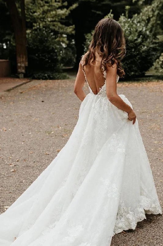 Limited Time Roycebridal Tulle Lace A-line V-neck Chapel Train Wedding Dresses, Bridal Gowns, MW599 Limited Time Roycebridal Tulle Lace A-line V-neck Chapel Train Wedding Dresses, Bridal Gowns, MW599