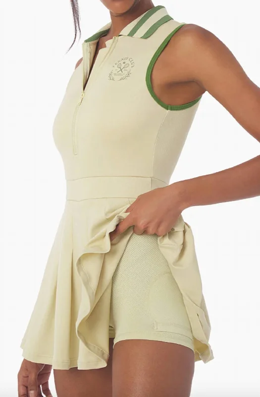 Women's Outfit For The Office Tennis Dress In Wheat Court Green