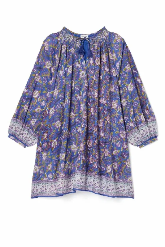 Chic Style, Always In Vogue Janice Dress In Blue Flower