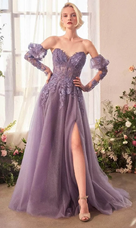 Limited Time Offers Andrea and Leo A1398 - Lace Appliqued Strapless Evening Gown