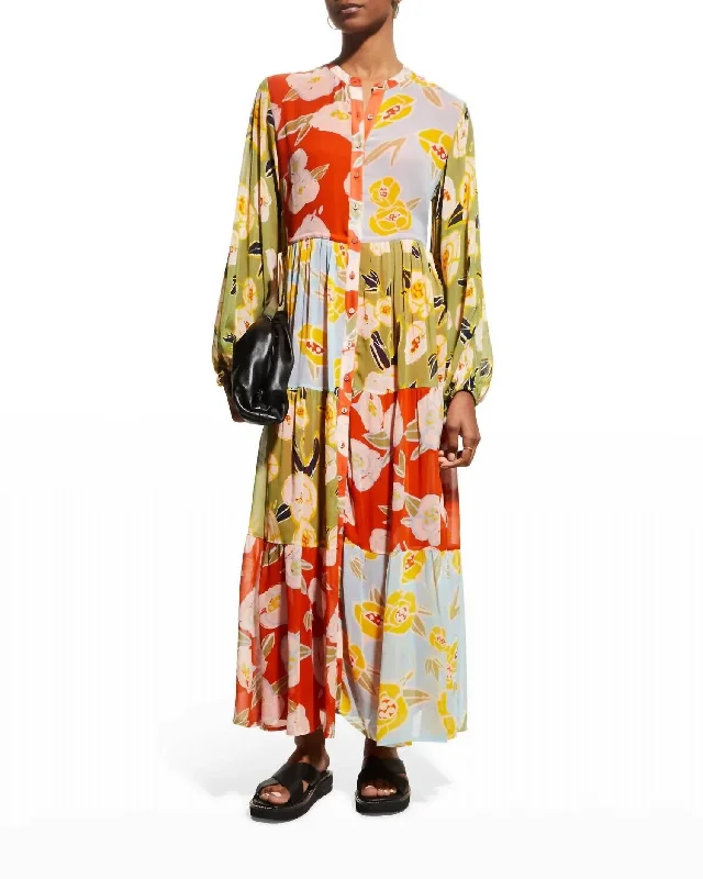 Redefining Women's Fashion Josefina Dress In Multi Peonies