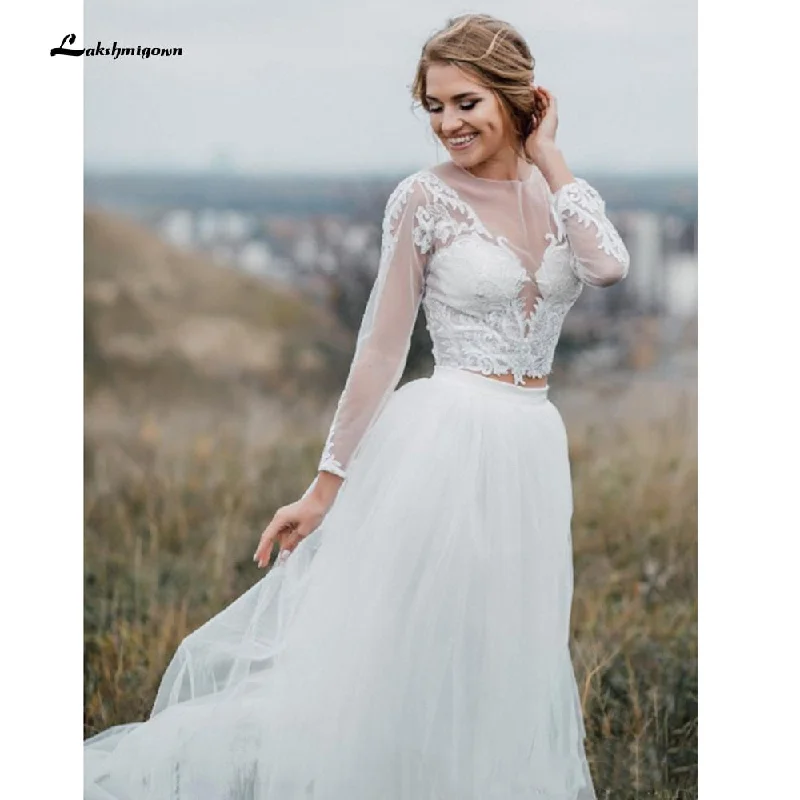 Women’s Evening Wear for Special Occasions Roycebridal Trouwjurk Two Pieces Lace Tulle Long Sleeve Boho Wedding Dresses Bohemian Beach Bridal Gown sukienka na wesele Women’s Evening Wear for Special Occasions Roycebridal Trouwjurk Two Pieces Lace Tulle Long Sleeve Boho Wedding Dresses Bohemian Beach Bridal Gown sukienka na wesele