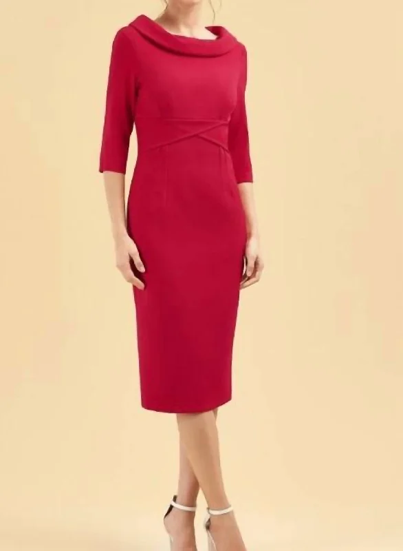 Online Boutiques Affordable Kennedy Pencil Dress In Red