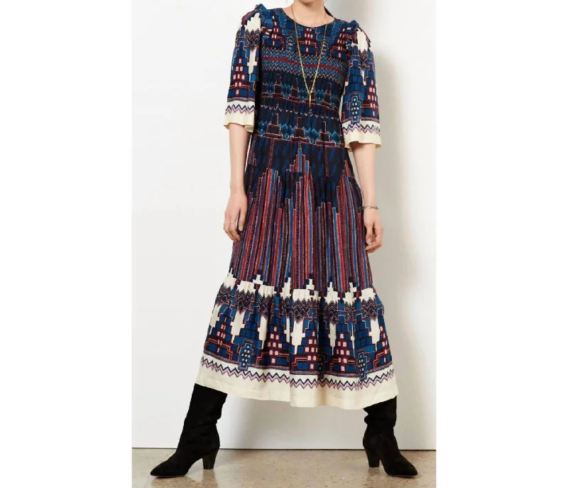 Fashion Forward Mandie Dress In Blue Multi