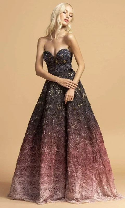 Trendy Fashion Sale Trevi Collection - Strapless Floral Prom Ballgown L2188