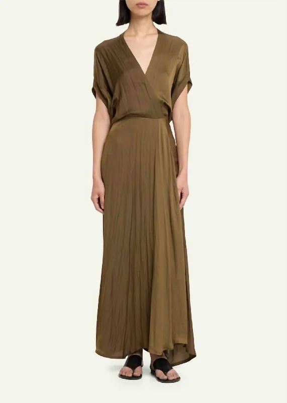 Limited - Time Bundle Long Aki Wave Dress In Olive