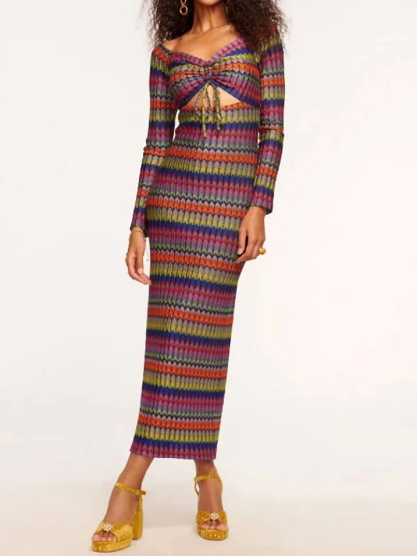Vintage Style Clothing Sale Grace Chevron Dress In Multi Chevron