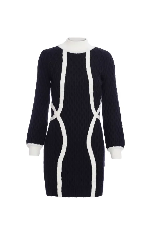 Bid Farewell To The Old Season Women's Andressa Dress In Black Off White