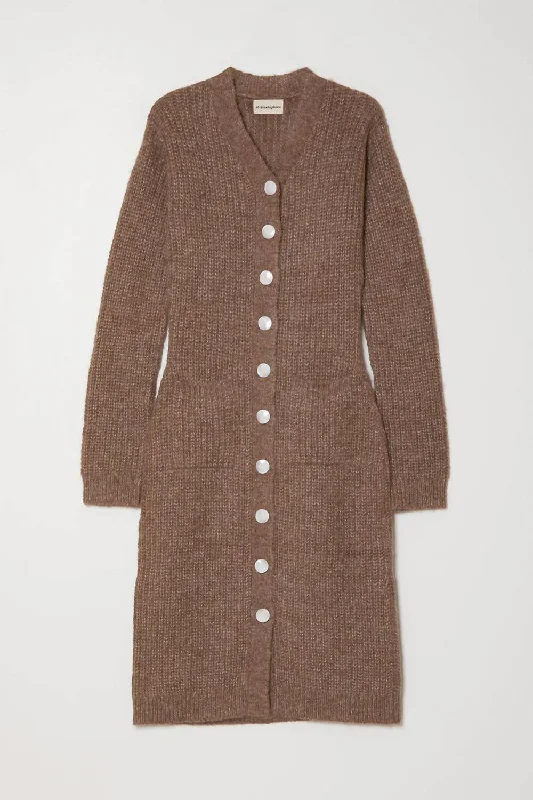 Feminine Soft - Hued Look Cleo Dress/sweater In Cedar