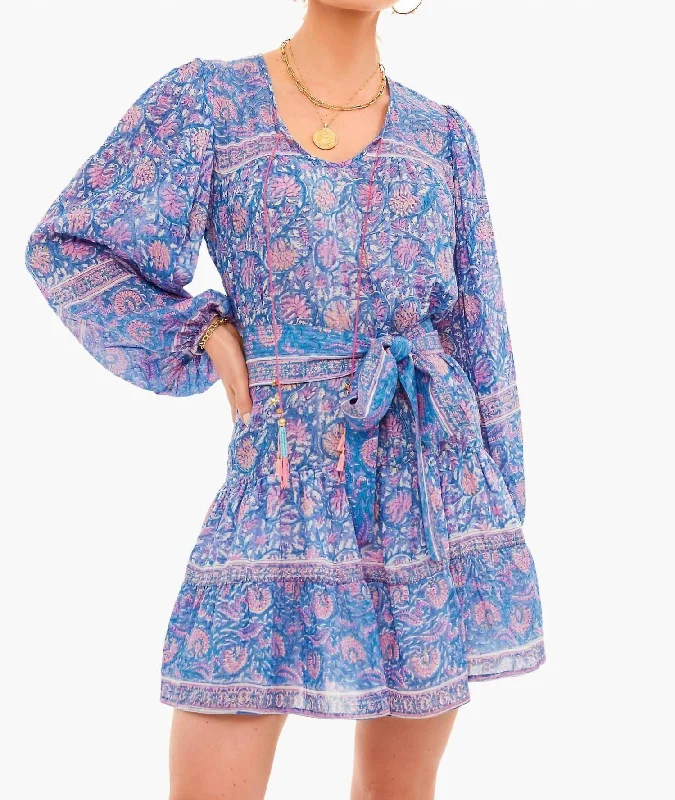 Budget Friendly Fashion Adele Flounce Dress In Blue
