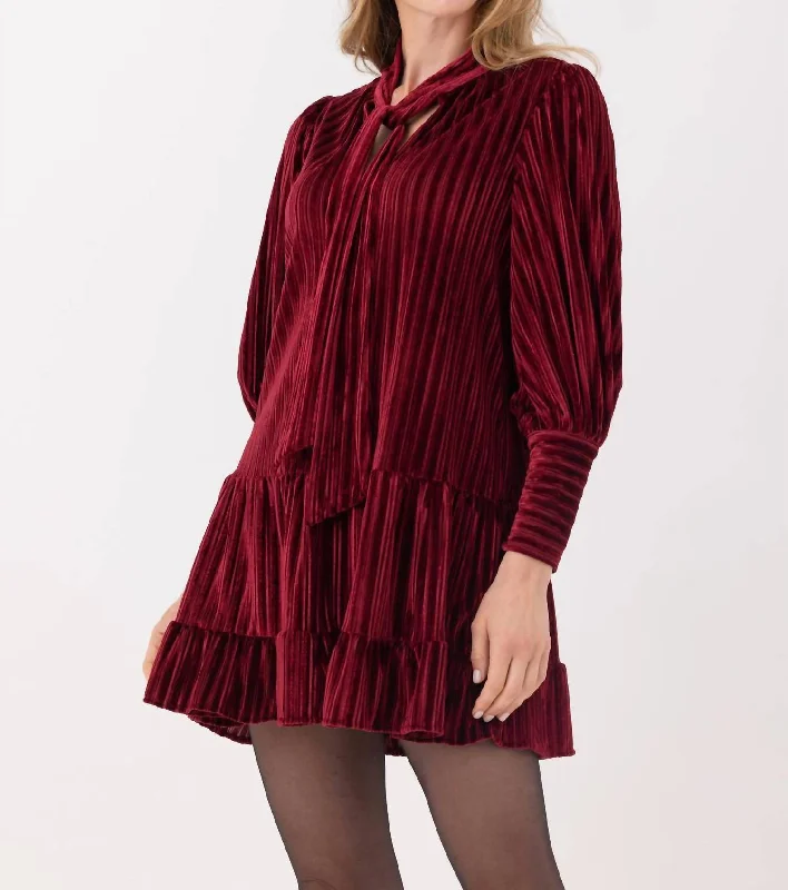 New In This Season Athens Dress In Bordeaux