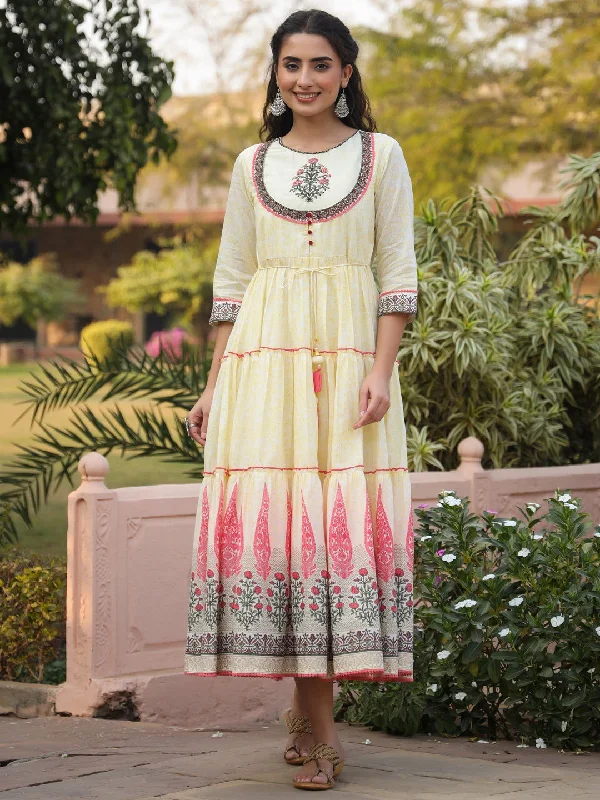 Exclusive Online Sale Juniper Yellow Ethnic Motif Printed Cotton Voile Maxi Dress With Thread Embroidery Exclusive Online Sale Juniper Yellow Ethnic Motif Printed Cotton Voile Maxi Dress With Thread Embroidery