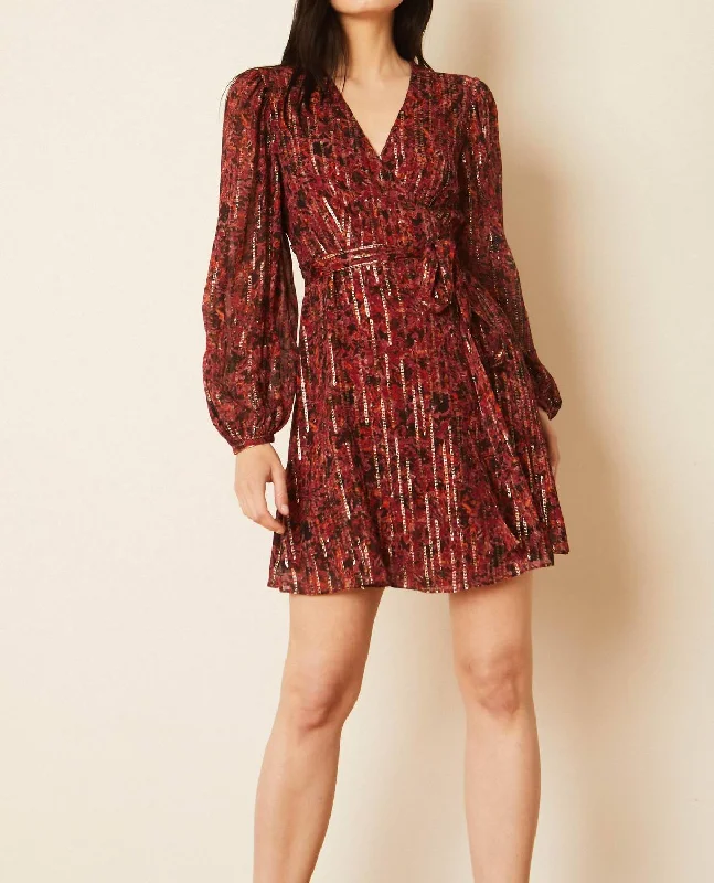 Women's Fashion Essentials Sofia Dress In Merlot Moonbeam