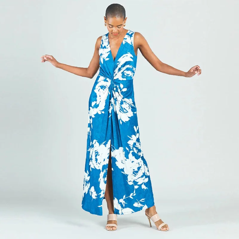 Laid-Back Elegance Worth The Wait Dress In Sapphire Blue