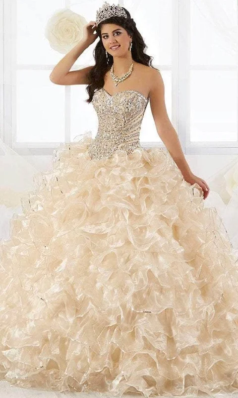 Shop Sale Items Quinceanera Collection - Strapless Beaded Ruffle Ballgown 26845