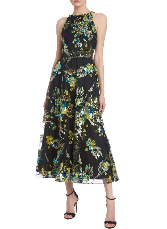 Stupidly Low Prices Embellished Halter Neck Cocktail Dress In Black