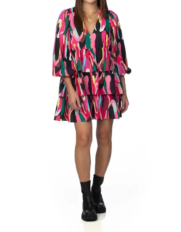 Women's Clothes For Work Lauren Dress In Pink Multi