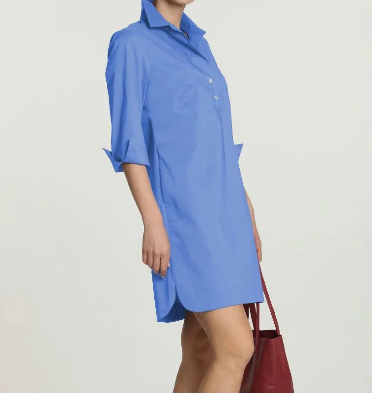 Minimalist Elegant 3/4 Sleeve Aileen Dress In Sky Blue