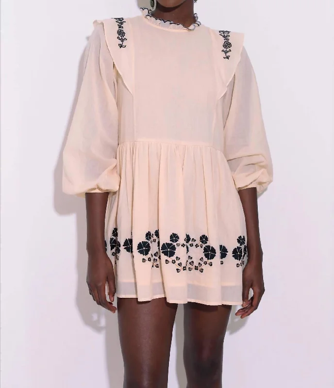 Women's Clothing for Every Season and Trend Victoire Dress In Cosmos Flowers Tan