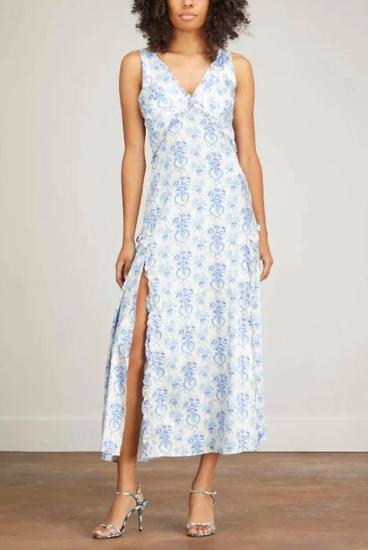 Don't Miss Out Kendall Dress In Frosted Shores