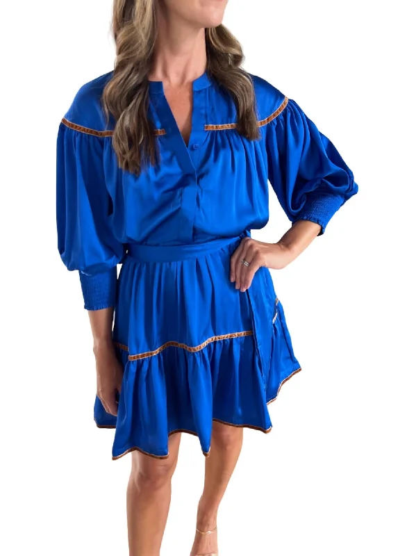 Women's Clothing Outfit Set Charlotte Dress In Cobalt