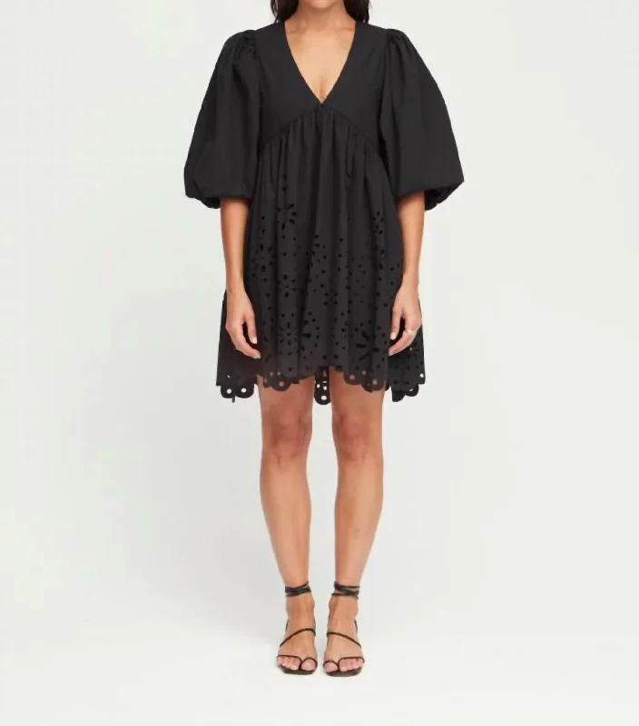 Luxury Style Karl Dress In Ink Eyelet