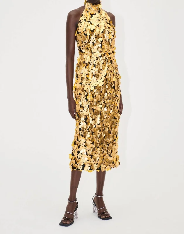 Casual Chic Clothing For Women Mollie Dress In Golden Metallic