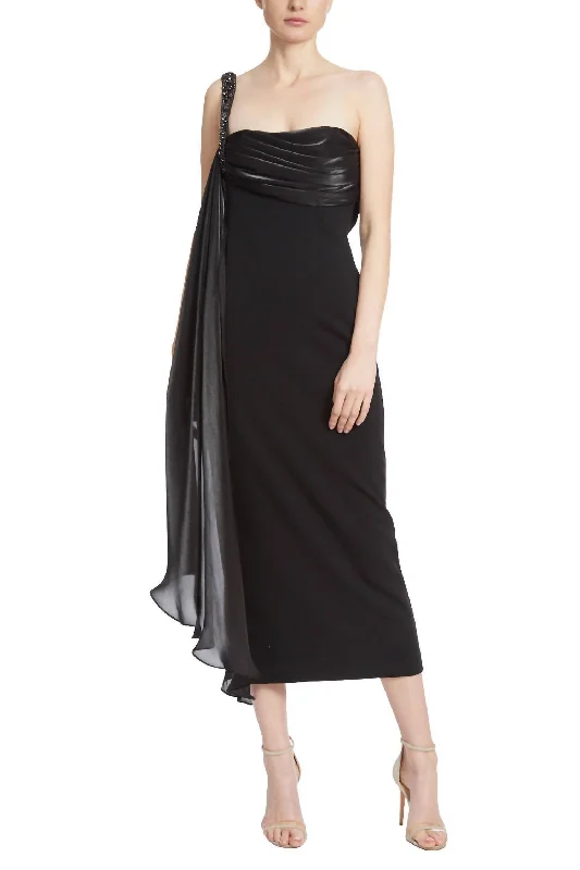Hot Brand Discounts Draped Sash Cocktail Dress In Black
