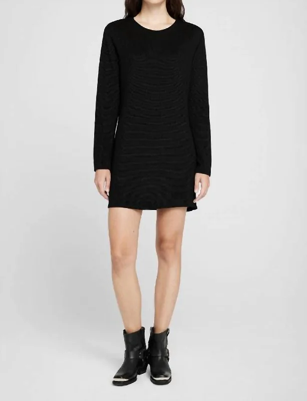 Business Casual Outfits Moss Dress In Black Waffle