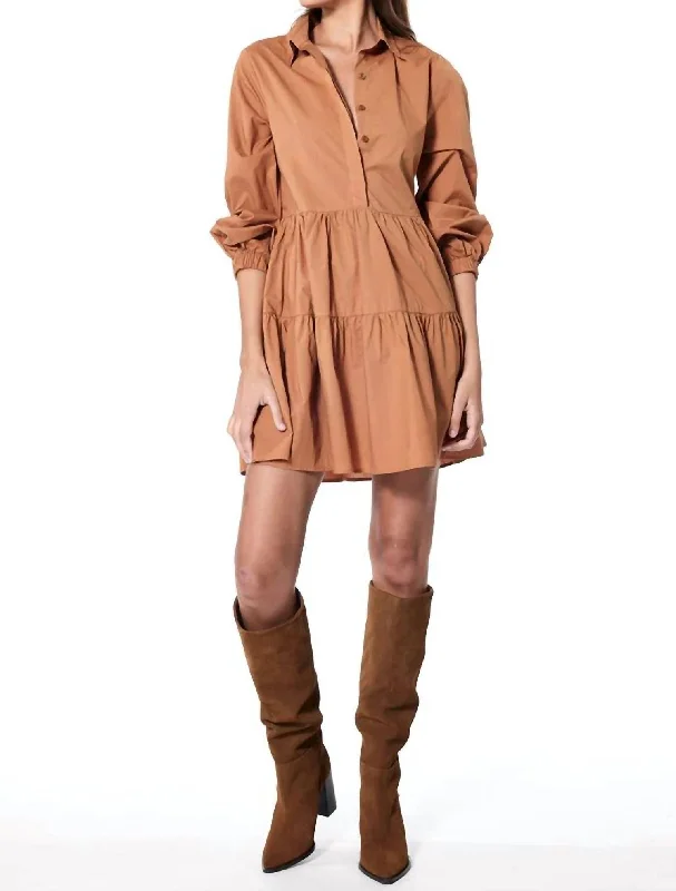 Women's Holiday Apparel Brooks Poplin Dress In Leather