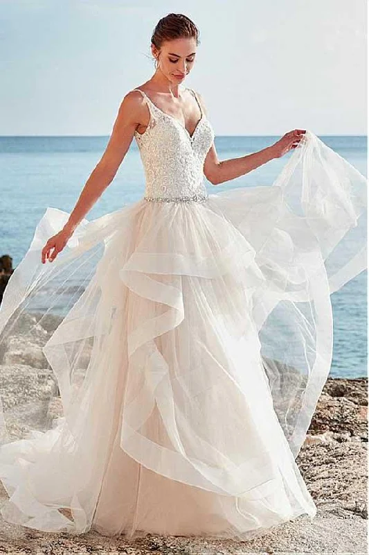 Seasonal Trends Roycebridal Tulle A-line Beaded Spaghetti Straps Backless Wedding Dress, Bridal Gown, MW734 Seasonal Trends Roycebridal Tulle A-line Beaded Spaghetti Straps Backless Wedding Dress, Bridal Gown, MW734
