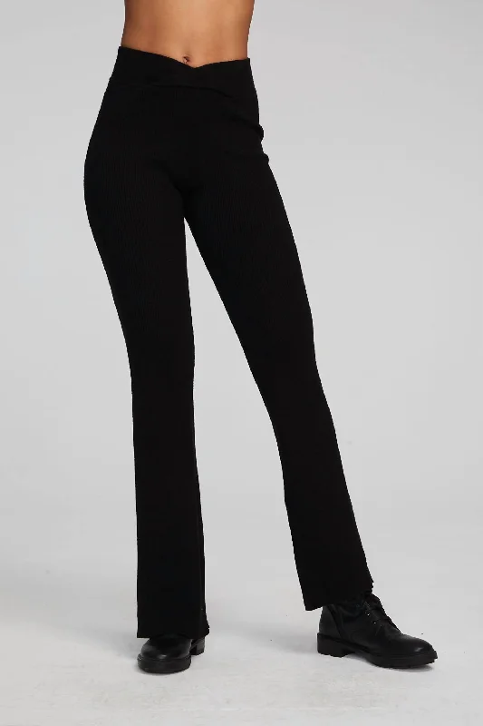 High End Fashion Party Flare Pants In Black