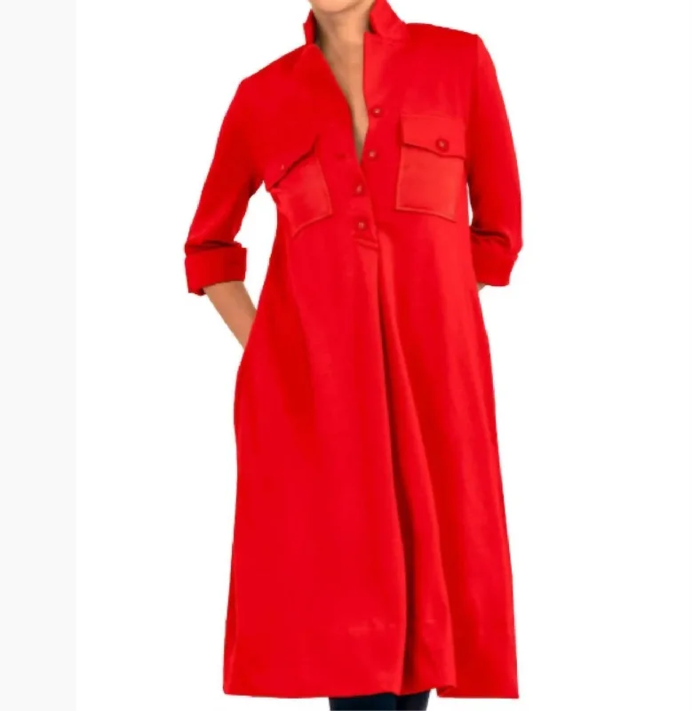 Clearance Event Ponte Alli Dress In Red