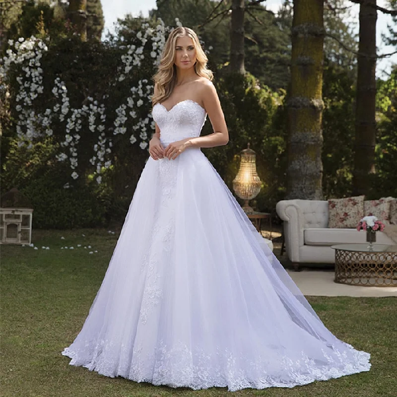 Affordable Online Boutiques Roycebridal Strapless Long Mermaid Lace Wedding Dresses with Lace Detachable Train for Bride Two Pieces Applique Bridal Gowns Affordable Online Boutiques Roycebridal Strapless Long Mermaid Lace Wedding Dresses with Lace Detachable Train for Bride Two Pieces Applique Bridal Gowns