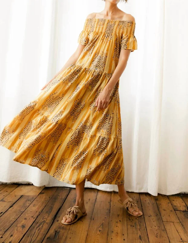 Classic Women's Apparel Momposina Dress In Tibet Yellow