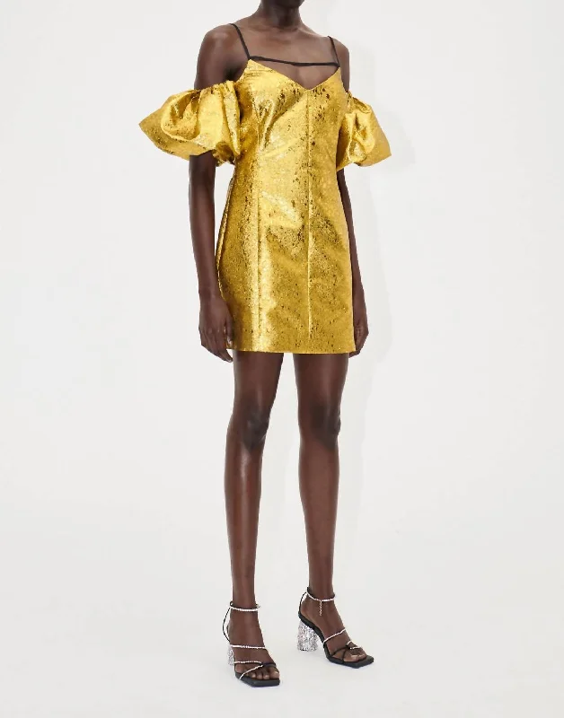New Arrivals Brera Dress In Luminescent Gold