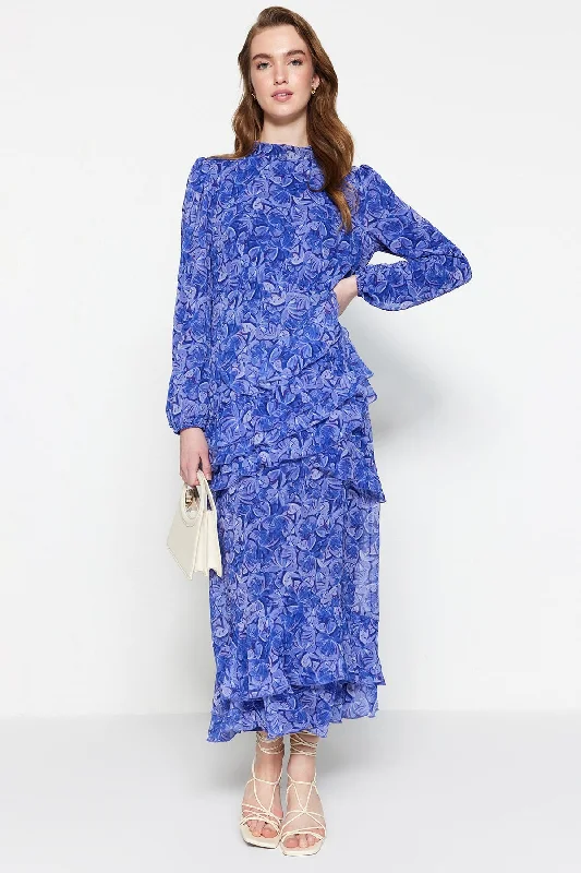 Refresh Your Wardrobe With Exclusive Discounts Trendyol Women's Maxi Stylish / Night Regular Hijab Dress